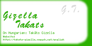 gizella takats business card